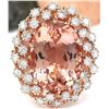 Image 1 : 9.99 CTW Natural Morganite 14K Solid Rose Gold Diamond Ring
