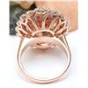Image 3 : 9.99 CTW Natural Morganite 14K Solid Rose Gold Diamond Ring
