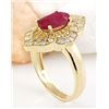 Image 4 : 2.50 CTW Natural Ruby 18K Solid Yellow Gold Diamond Ring