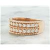 Image 2 : 0.66 CTW Two Row Diamond 18K Rose Gold Ring