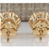 Image 2 : 1.45 CTW Natural Diamond Earrings 18K Solid Yellow Gold