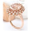 Image 4 : 9.80 CTW Natural Morganite 18K Solid Rose Gold Diamond Ring