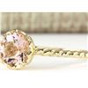 Image 2 : 1.20 CTW Natural Morganite Ring In 18K Yellow Gold