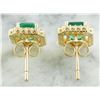 Image 3 : 2.37 CTW Emerald 18K Yellow Gold Diamond Earrings
