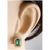 Image 4 : 2.37 CTW Emerald 18K Yellow Gold Diamond Earrings
