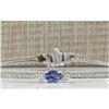 Image 1 : 3.75 CTW Natural Tanzanite And Dimond Bracelet In 14k Solid White Gold