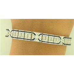 Diamond & Sapphire Art Deco 18k Bracelet #934360