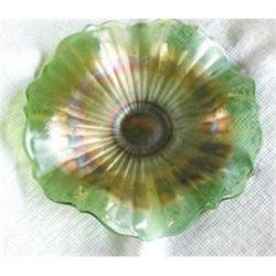 Carnival Fenton Rare Stippled Rays Bon Bon Lime #934416