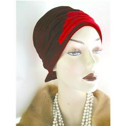 Hat Skywood Vintage Velvet Pink and Red  #934425