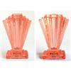 Image 1 : Bagley Grantham Pink Depression Glass Vases (2) #934484