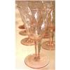 Image 1 : Pink Depression Glass Diamond Optic Goblet Set  #934496