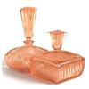 Image 1 : Pink Czech Glass Square Perfume Bottle Set #934520
