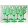 Image 1 : Green Panel Optic Depression Glass Goblets (7) #934546