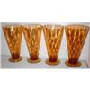 Image 1 : Central Depression Glass Amber Footed Tumblers #934587