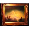 Image 1 : OIL ON CANVAS OF SHIPS IN WATER AT DUSK #944781