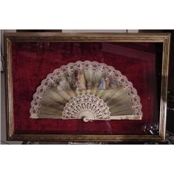 Painted 19th Century Hand Fan signed Lluna #944978