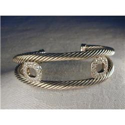 David Yurman 18K WG Diamond Bangle Bracelet #945056