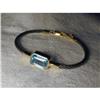 Image 1 : 14K 2-Tone Two-Tone Cable Blue Topaz Bangle #945088