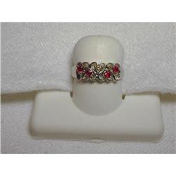 14K WG Ruby Diamond Filigree Heart Band Ring #945089