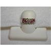 Image 1 : 14K WG Ruby Diamond Filigree Heart Band Ring #945089
