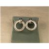 Image 1 : Estate 14K WG Gold Diamond Loop Hoop Earrings #945138