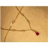 Image 1 : Estate 14K YG Gold Diamond Ruby Drop Pendant #945144