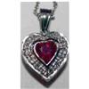Image 1 : Centered Ruby Heart in White Gold w/Diamonds #952577