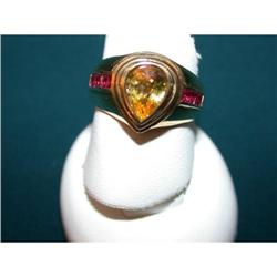 Yellow Sapphire & Ruby Ring #952586