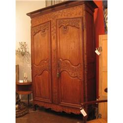 18th-Century French Hand-Carved Wedding Armoire #952630