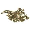 Image 1 : 9K Gold Bird on Flowering Bush Pin with 1.50tcw #952662