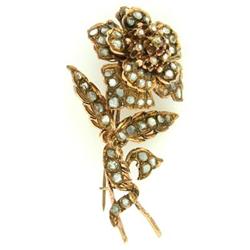12 K Yellow Gold and Diamond Trembler Pin #952687