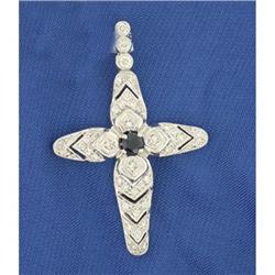 Cross 18k Diamond and Sapphire Art Deco #952690