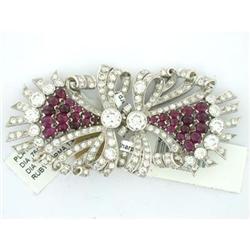 Pair Vintage Art Deco Platinum Ruby and Diamond #952727