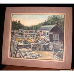 Original Oil on Canvas Ruth Prince Crabbing in #952750