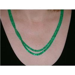 150 TCW Hand Polished Emerald Bead Necklace #952775