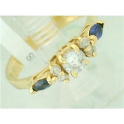  Ladies Designer Diamond Sapphire Ring 14k Gold #952783