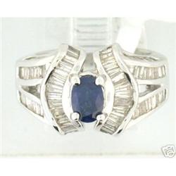 Art Deco Natural Sapphire and Diamond Baguette #952785