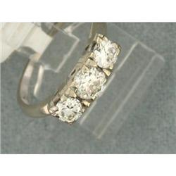 Vintage Three Across Diamond Ring in 14k Retro #952793