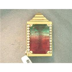 WOW! 54.25ct Watermelon Tourmaline & Diamond #952794