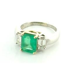 Custom 2.63ct Emerald with 0.98cts Diamonds 14k #952805