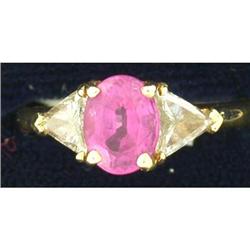 1.54ct Pink Sapphire  & 0.50cts Diamonds 14k #952810