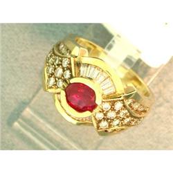 WOW! 1.15ct Burmese Ruby & Diamond 14k Ring #952813