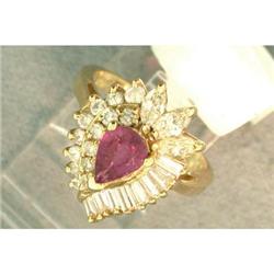 Ruby-holics 1.27ct pear Ruby & Diamond 14k Ring #952814