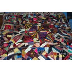 Crazy Quilt with Beautiful Detail and Stiching #952841