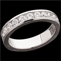 PLATINUM WEDDING BAND  DIAMONDS .75 CTS! Sz 5 #952876