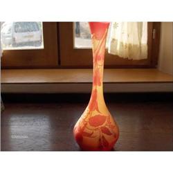 French Cameo Glass Vase signed D'Argental C1915 #952990