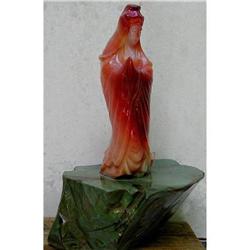 CHINESE CARVED CARNELIAN FIGURE OF KUAN YIN, #952998