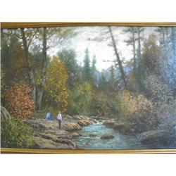 C.1887~EUROPEAN SPORTING OIL PAINTING OF #953006