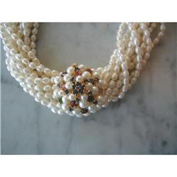 VINTAGE GUMPS TORSADE & MULTI GEM CLASP #953016