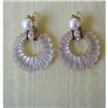 Image 1 : VINTAGE NATURAL PEARL/14K/ROCK CRYSTAL EARRINGS #953030